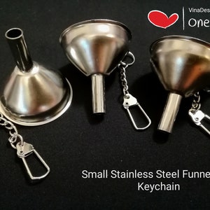 Small Stainless Steel Funnel Keychain Metal Funnel Silver Funnel Metal Funnel Hanging Funnel Wine Funnel Reusable Funnel Packing Funnel Tool