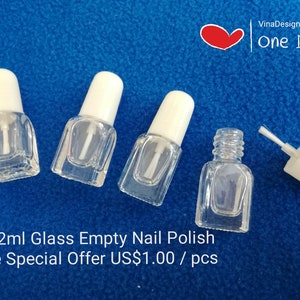 Super Mini 2ml Empty Glass Nail Polish Bottle Square Nail Polish Bottle Mini Nail Polish Bottle Doll Nail Polish Bottle Cutie Empty Bottle