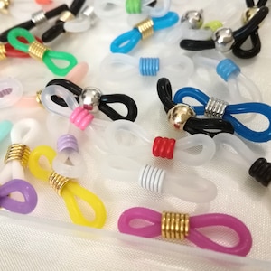 1 pair Eye Glasses Holder Colorful Rubber Glasses Chain Holder Color Coil Glasses Holder Eyeglasses Chain Rubber Loop Reading Glasses Chain