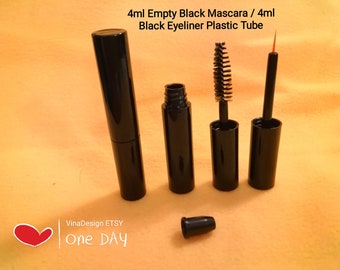 4ml Empty Black Mascara Tube Plastic Black Eyeliner Tube Small Mascara Bottle Empty Eyelashes Grow Bottle Small Serum Bottle Eye Gel Bottle
