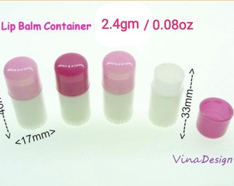 2.4gm Mini Lip Balm Container Mini LipStick Tube Small Plastic Lip Balm Empty Tube Small Lipstick Tube Empty Tube Twist Up Lipstick Tube