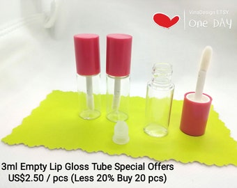 3ml Small Empty Lip Gloss Tube Lip Moisturize Container Small Lip Gloss Container Lip Gloss Sample Bottle Lip Gloss Holder Lip Gel Bottle