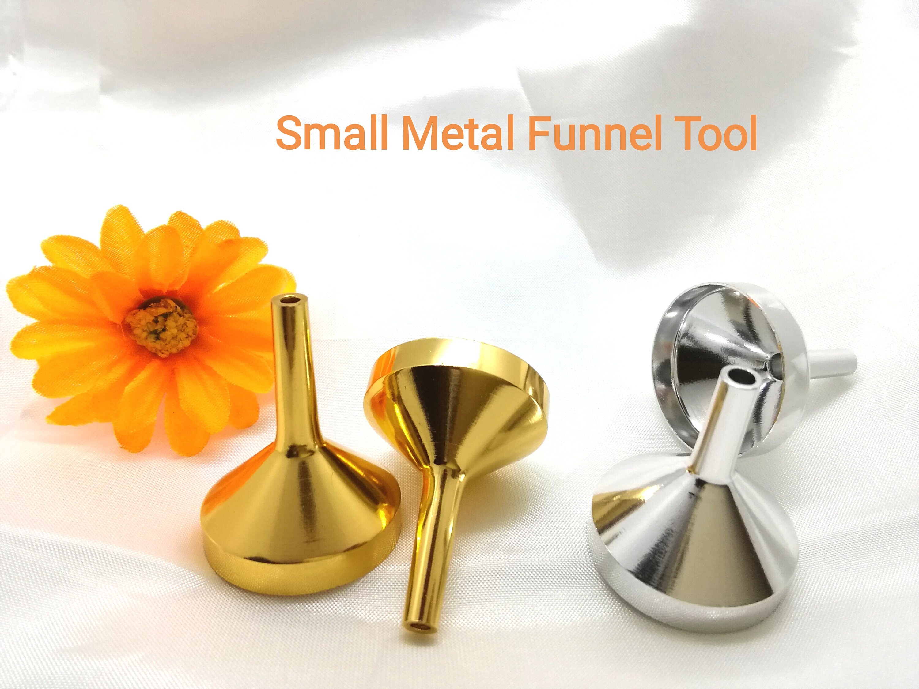 2 Pcs Small Metal Funnel Small Gold Metal Funnel Small Silver Etsy UK
