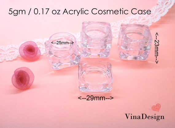 5gm Clear Acrylic Container Square Acrylic Bottle Small Cosmetic Case Eye  Shadow Powder Container Eye Cream Jar Powder Travel Small Bottle 