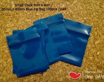 4cm X 4cm Thick Zip Bag 100 Pcs / Pad Small Plastic Zip Bag