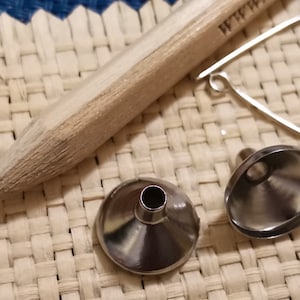 1 pcs Super Tiny Stainless Steel Funnel w/ Metal Stirring Stick Portable Metal Silver Funnel Cremation Pendant Funnel Mini Reusable Funnel