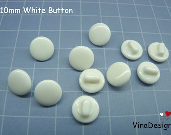 10mm Baby White Button 10mm White Button Round Button Doll Button Small Baby White Button Small Button Mini White Button 1 cm White Button