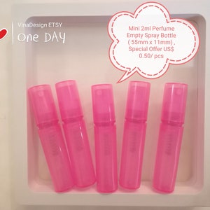 2ml Mini Plastic Hot Pink Spray Bottle 2ml Mini Spray BottleRefillable