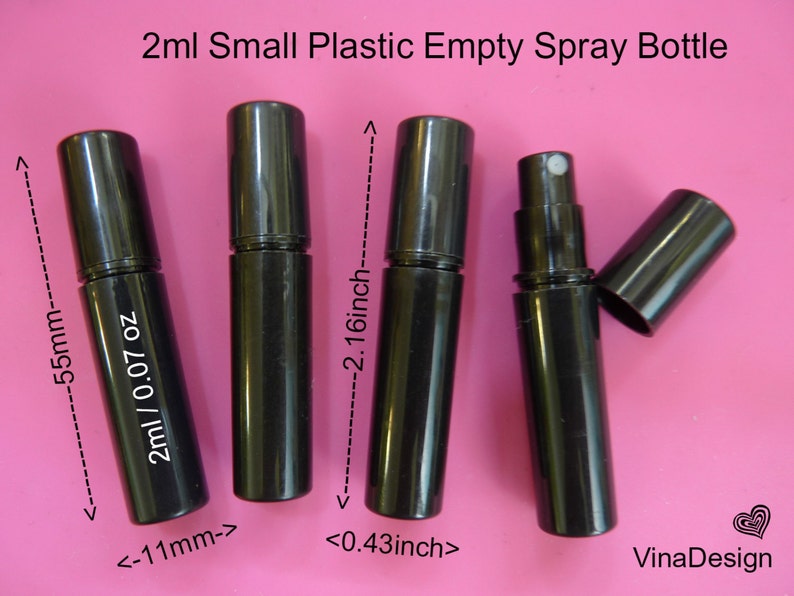 2ml Mini Plastic Spray Bottle Black Spray Bottle Perfume Etsy