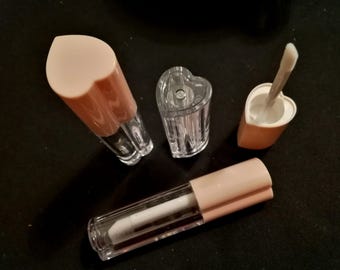 High Quality 3gm Thick Acrylic Pink Heart Shape Lip Gloss Tube Pink Heart Lip Glaze Tube Heart Lip Stick Tube Pink Lip Gloss Tube Clearance
