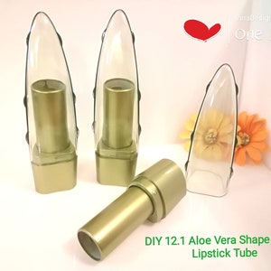 12.1mm Aloe Vera Shape Empty Lipstick Tube Green Empty Lipstick Tube Empty Lipstick Container Clear LipStick Tube 12.1 Cutie LipBalm Bottle