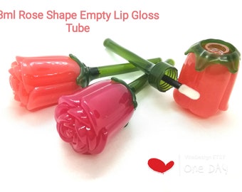3ml Rose Shape Empty Elegance Lip Gloss Tube Flower Lip Gloss Tube Pink Rose Lip Gloss Tube Red Rose Lip Gloss Tube Cutie Lip Gloss Bottle