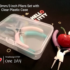 DIY Mini Pliers Set w/Storage Case Round Nose Pliers Needle Nose Pliers Diagonal Cutter Pliers HandmadeTool Mini Jewelry Tool Portable Plier