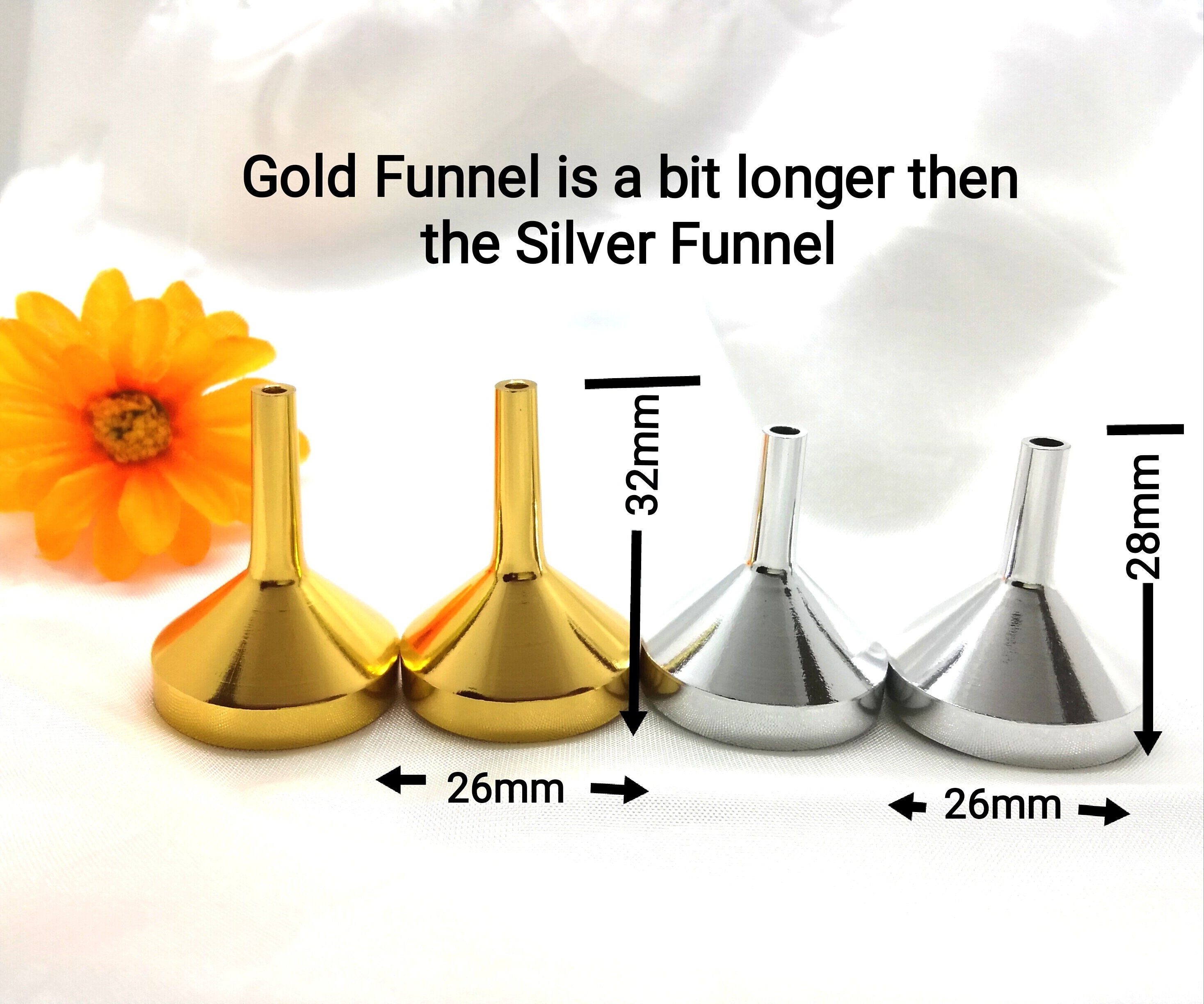 2 pcs Small Metal Funnel Small Gold Metal Funnel Small Silver Etsy