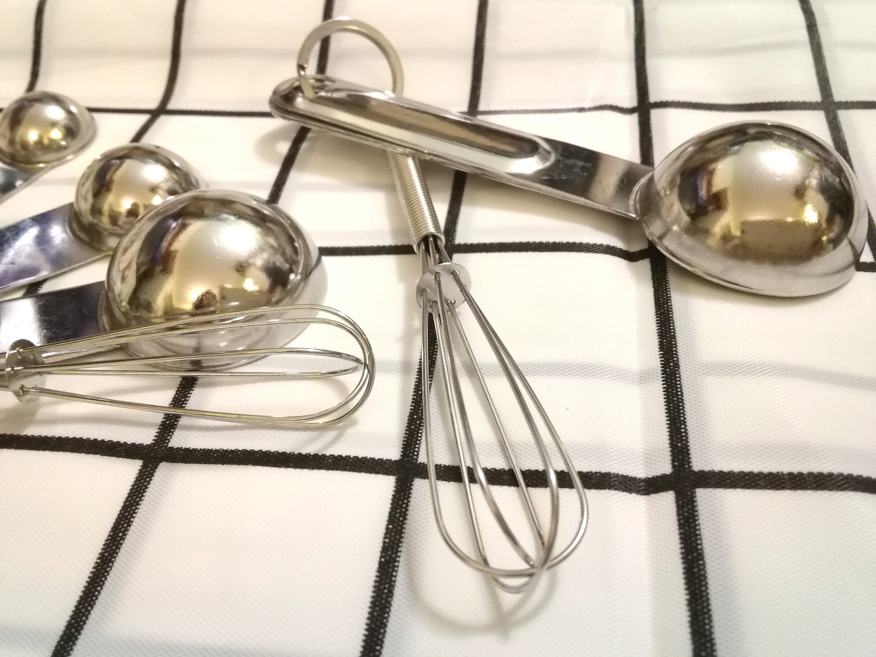 Stainless Steel Measuring Spoon / Mini Egg White Blender Mini Manual Whisk  Keychain Set 1/4 TSP Measuring Spoon Baking Tool Measuring Cup 