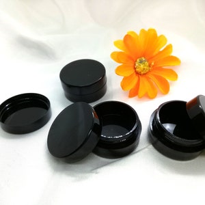 Mini Sample Box 1gm/0.03oz Plastic Black Empty Bottle Cosmetic Box Empty Round Plastic Bottle Mini Lip Balm Bottle Mini Cosmetic Storage Box image 10