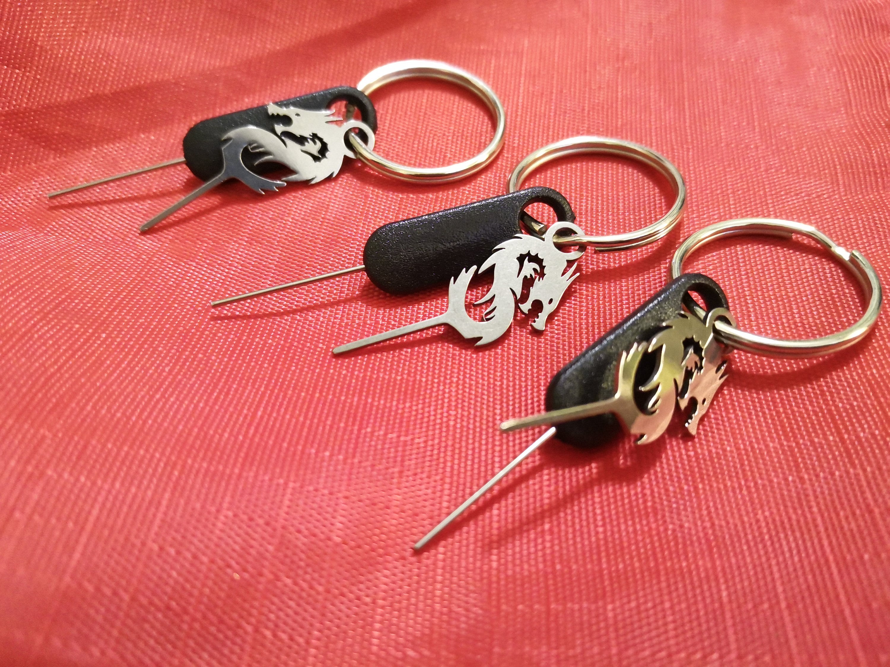 Sim Card Keychain Dragon Shape Stainless Steel Hard and Super Long Sim Card Opener ...