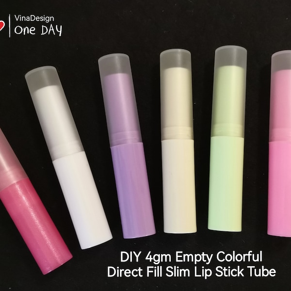 DIY 4gm Slim Empty Lip Stick Tube Direct Fill Lipstick Tube Colorful Empty LipStick Bottle Small Empty Lipbalm Bottle Twist Up Lipstick Tube