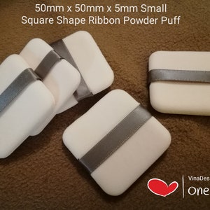 2pcs 50mmx50mmx5mm Square Shape Ribbon Powder Puff SoftbPot Power Puff Cosmetic Puff Makeup Accessories Square Powder Puff Thin Powder Puff
