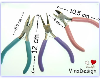 FREE SHIPPING DIY Beaded Jewelry Tools Small Needle Nose Pliers Small Pliers Round Nose Pliers Needle Nose Pliers Diagonal Cutter Pliers Set