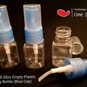 10ml/ 0.33oz Square Empty Clear Bottle Spray Empty Bottle Small Travel Bottle Square Shape Plastic Spray Bottle Cosmetic Clear Spray Bottle