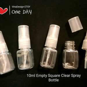 10ml Square Empty Bottle Clear Spray Empty Bottle Small Travel Empty Bottle Square Shape Spray Bottle Cosmetic Container Square Clear Bottle