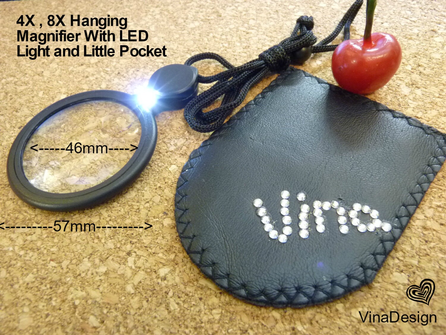 Hanging Magnifier W/ LED Light Pocket Magnifier Necklace - Etsy