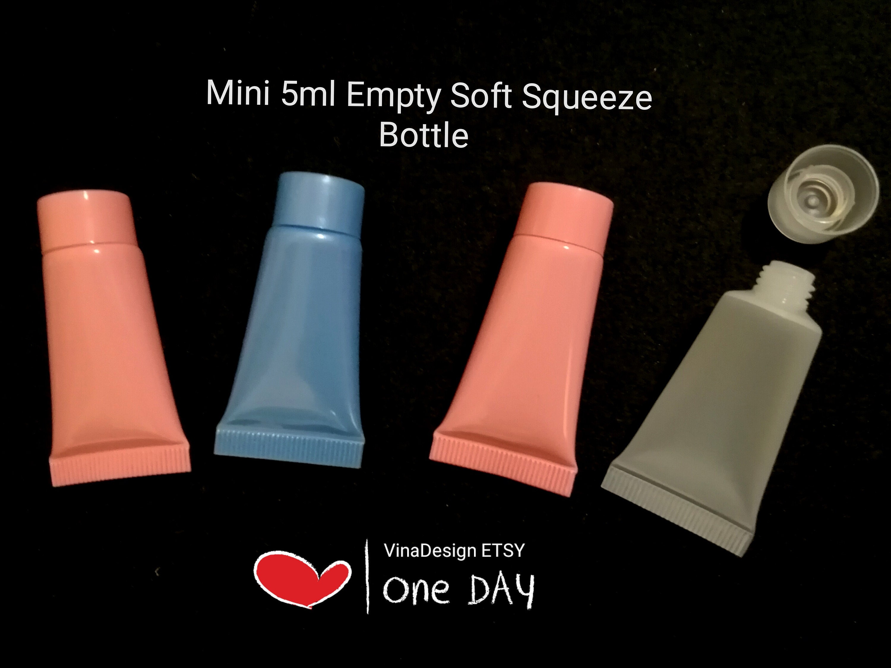 Mini 5ml Empty Squeeze Bottle Soft Bottle Pink Squeeze Tube Blue