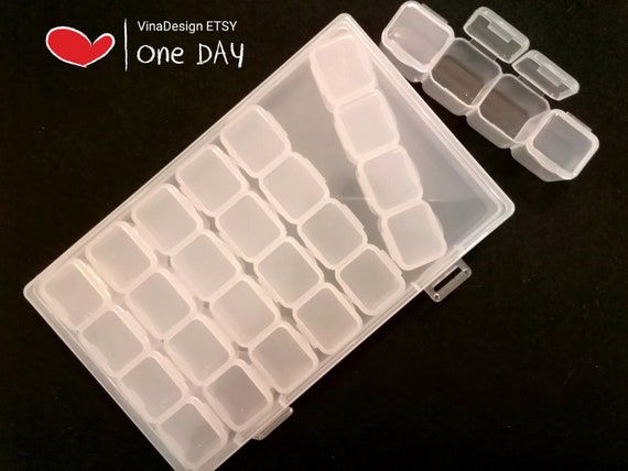 FREE SHIPPING 28 Compartment Storage Box Nail Charm Storage Box