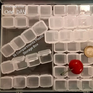 FREE SHIPPING 56 Section Storage Box Nail Charm Storage Box Mini Part Case Accessories Box Nail Decor Storage Clear Nail Charm Organizer
