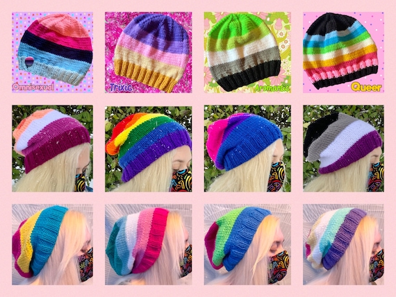 Rainbow Pride Flag Beanie - Embroidered Gay & Lesbian Pride Knit Cap With Cuffed Brim, One Size Fits Most Adults