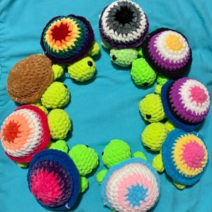 LGBTQ+ Pride Flag Turtle Plushies|Crocheted | Trans AroAce Nonbinary Genderfluid Pansexual Bisexual Lesbian Rainbow MLM Gay Demiboy Demigirl