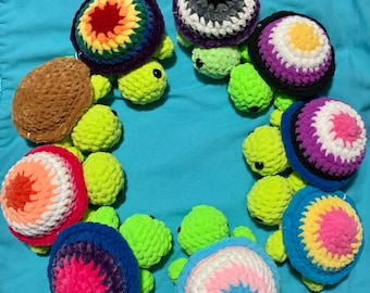 LGBTQ+ Pride Flag Turtle Plushies|Crocheted | Trans AroAce Nonbinary Genderfluid Pansexual Bisexual Lesbian Rainbow MLM Gay Demiboy Demigirl