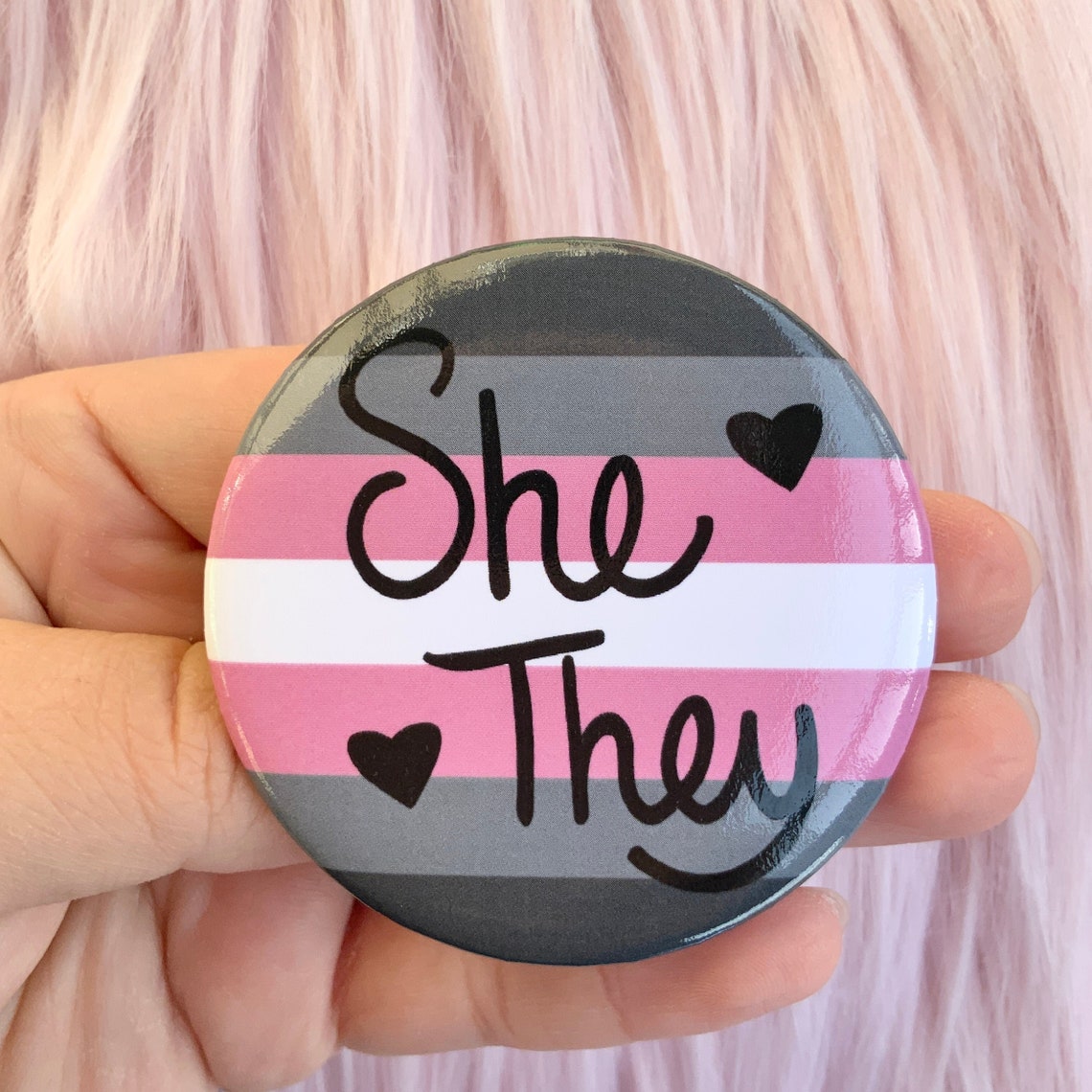 Big A Pin She/They Demigirl Pride Flag Pronoun Pin Back Etsy