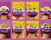 Non-binary Pride Flag Pronoun Pin Back Button| They/them