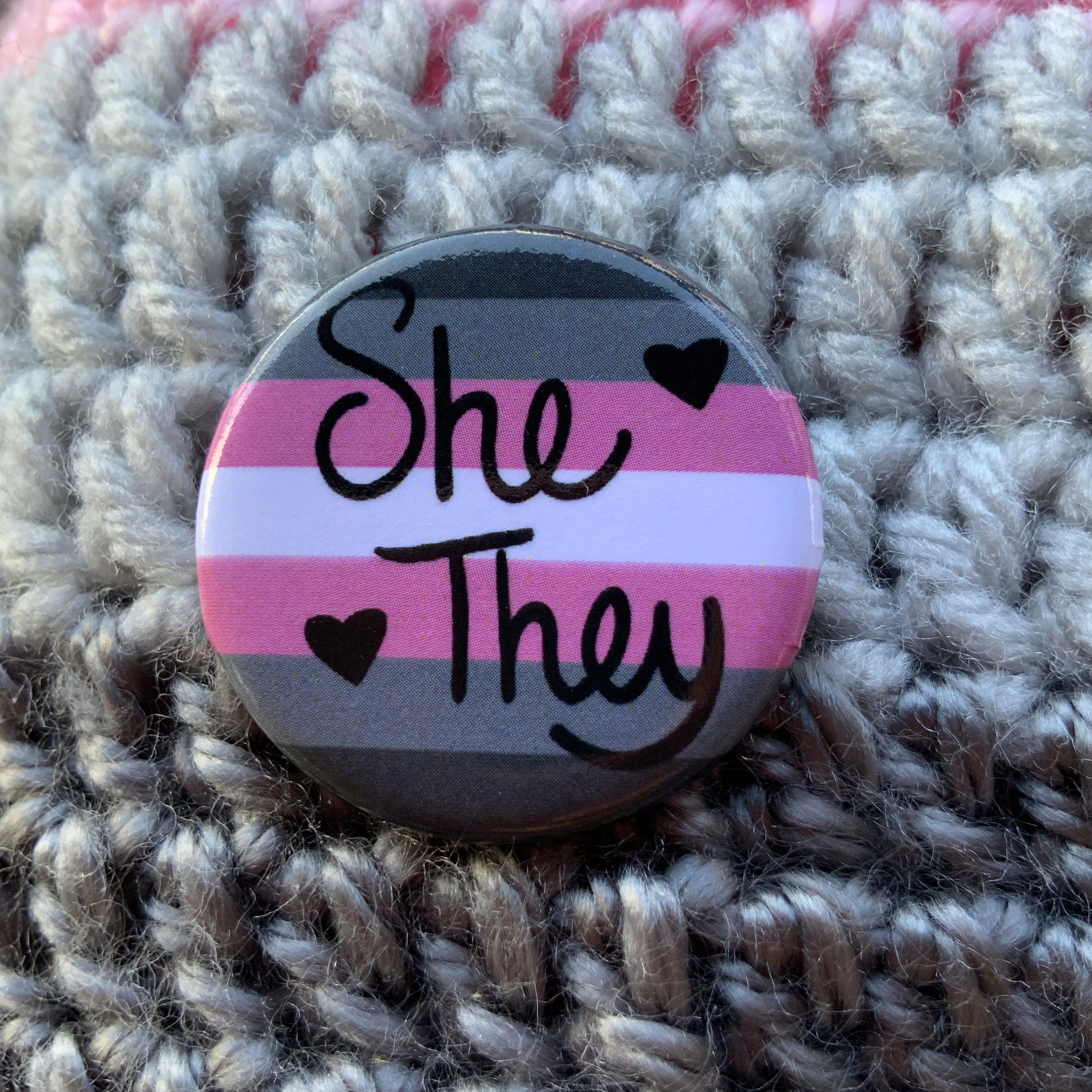 She/They Demigirl Pride Flag Pronoun Pin Back Button Etsy