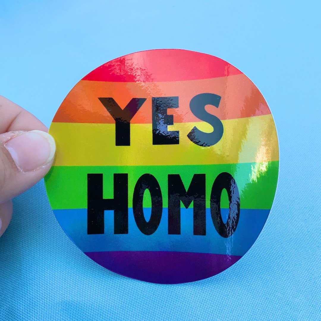 Ja Homo Holo Sticker Regenbogen LGBTQ Gay Pride Flagge holografischer ...