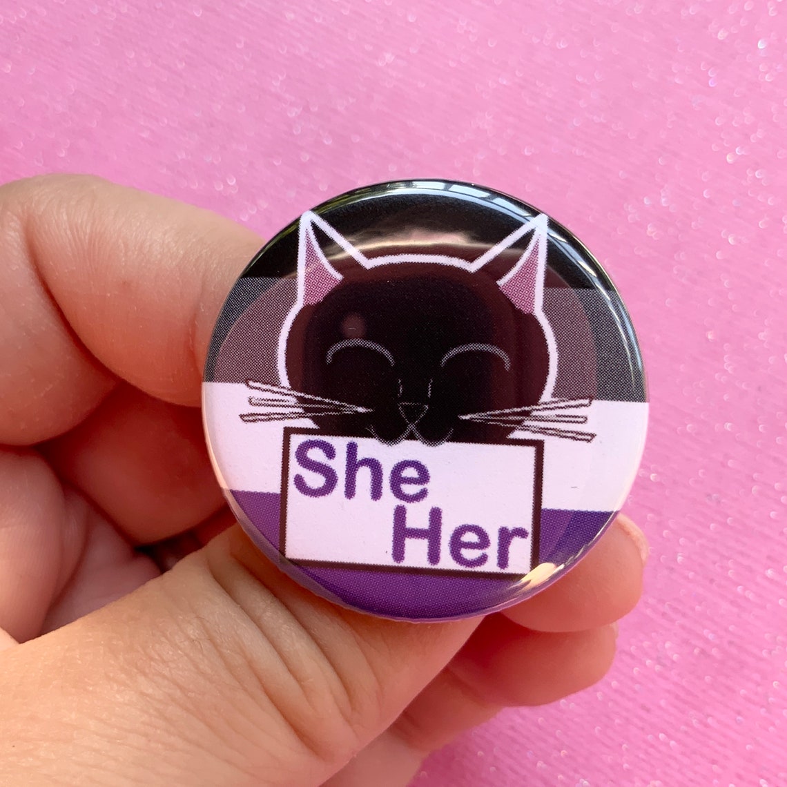 Kitty Cat Asexual Pride Flag Pronoun 1.25 Inch Pin Back Etsy