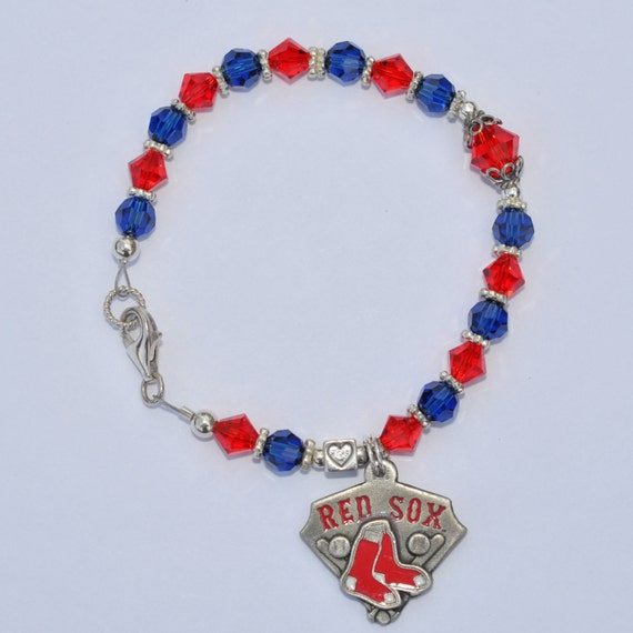 Boston Red Sox Two Tone Beaded Bracelet