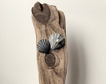 Treibholz Skulptur Treibhölzer Perlen Driftwood Sclupture  Muscheln Perle Treibholzskulptur Geschenk für Sie Boho Strand Hölzer Sculpture