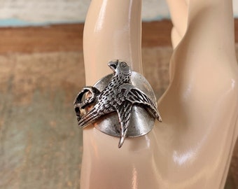 Besteckschmuck - Ring aus einem Löffelchen 900 900er Silberring Silber Papagei Papageiring Papageiringe Australien Löffel Besteck