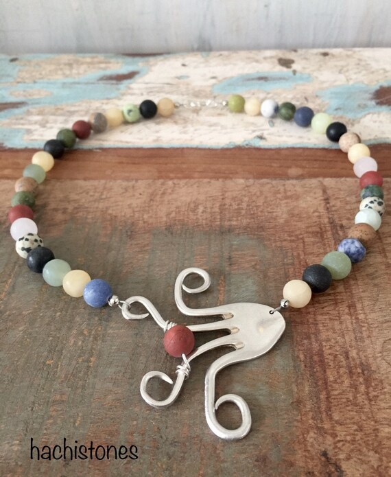 Cutlery Jewelry Necklace Made of a Silverplated Fork Jasper Etsy UK