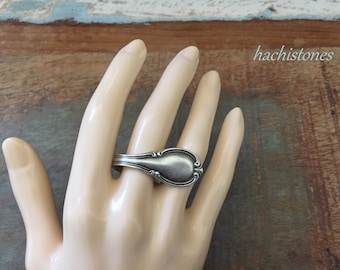 Besteckschmuck - Ring aus einem Mokkalöffel Jewellery Besteck Schmuck versilbert Ringe Besteckringe 17mm  Boho Hippy Cutlery Jewelry