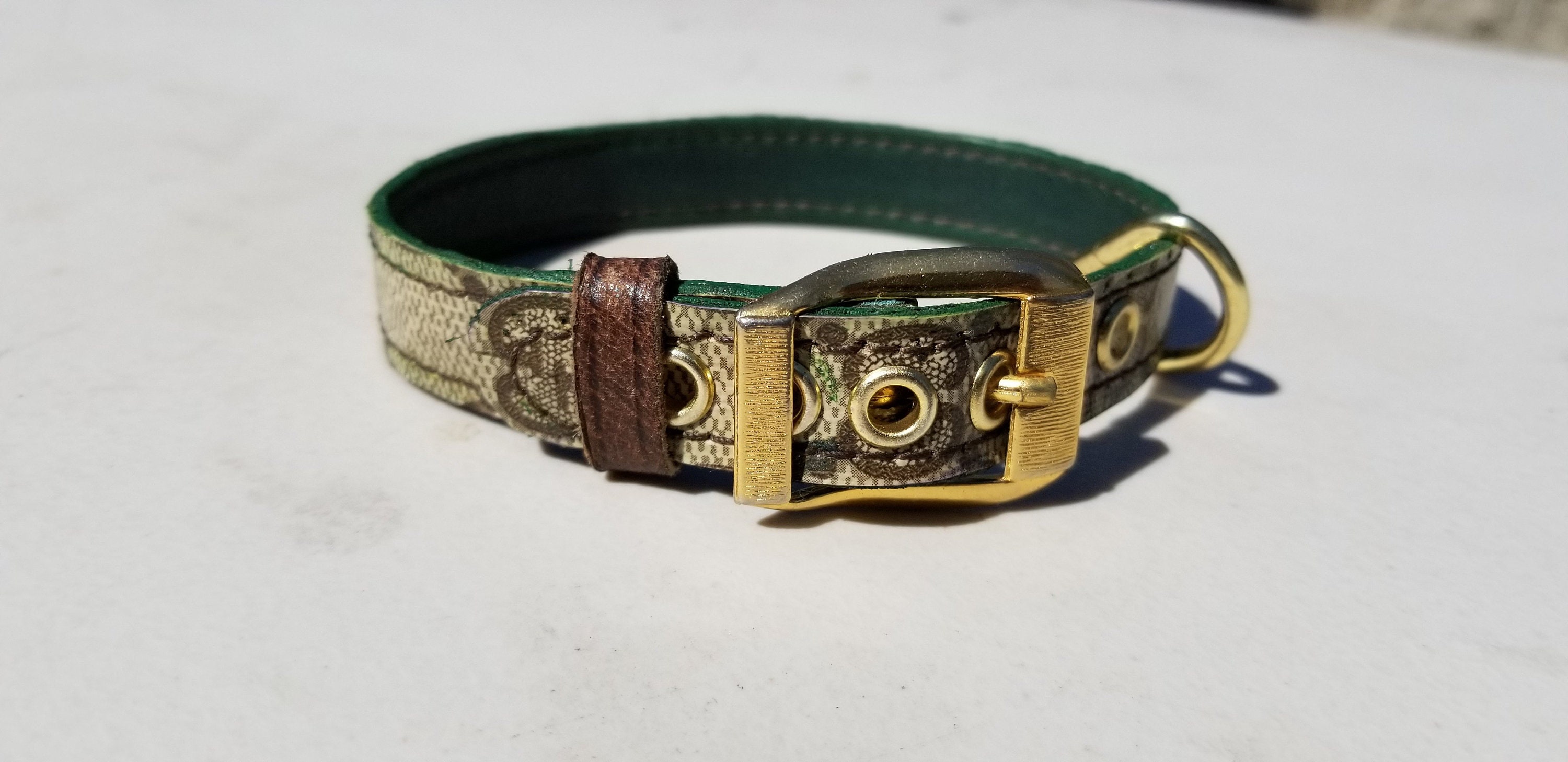 Gucci Dog Collars XS S Repurposed authentic GG Monogram 5/8 Etsy