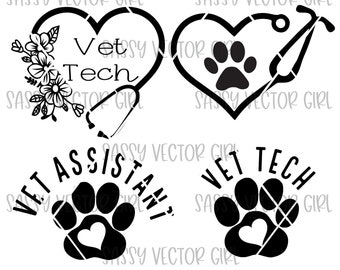 Vet Bundle svg, Vet Tech svg, Veterinary Technician Instant Download, Veterinary Medicine, Cut Files, Cricut, Silhouette, Vet Appreciation