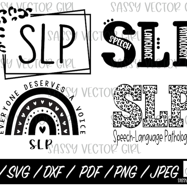 SLP Bundle SVG, Logopedista Svg, SLP PNG, Logopedista Clipart, SLP PNG, Taglia file Cricut Silhouette, Download istantaneo