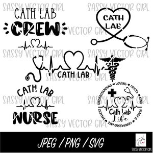 Cath Lab Bundle svg, Cath Lab Krankenschwester Cut Datei, Cath Lab Crew Shirt Design, Kardiologie Instant Download, Cardiac Nurse Cut File