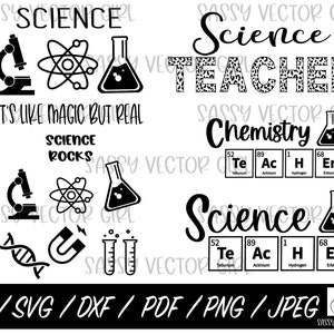 Pacote de ciências svg, Professor de ciências SVG, Clipart de ciências png, Arquivo de corte de ciência, Camisa de ciência svg, Cricut, Silhueta, Download instantâneo,