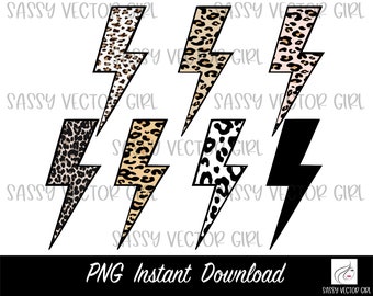 Leopard Lightning Bolt Bundle png, Leopard Lightning Bolt svg, Lightning Bolts skjorta png, Leopard Bolt png Lightning Bolt för sublimering