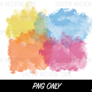 Watercolor Splashes PNG, Paint Splatter png, Watercolor Background png, Rainbow Color Splats, Watercolor Splatter, Paint Splash Background